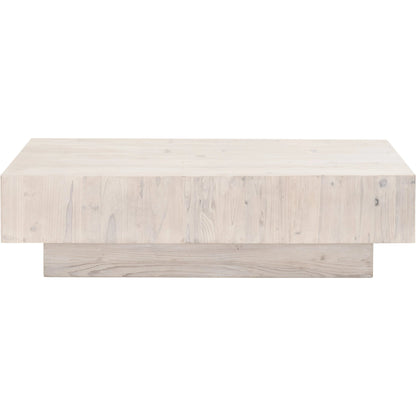 Montauk Coffee Table by Essentials For Living in white wash pine. Made from solid reclaimed pine wood in a modern style.
