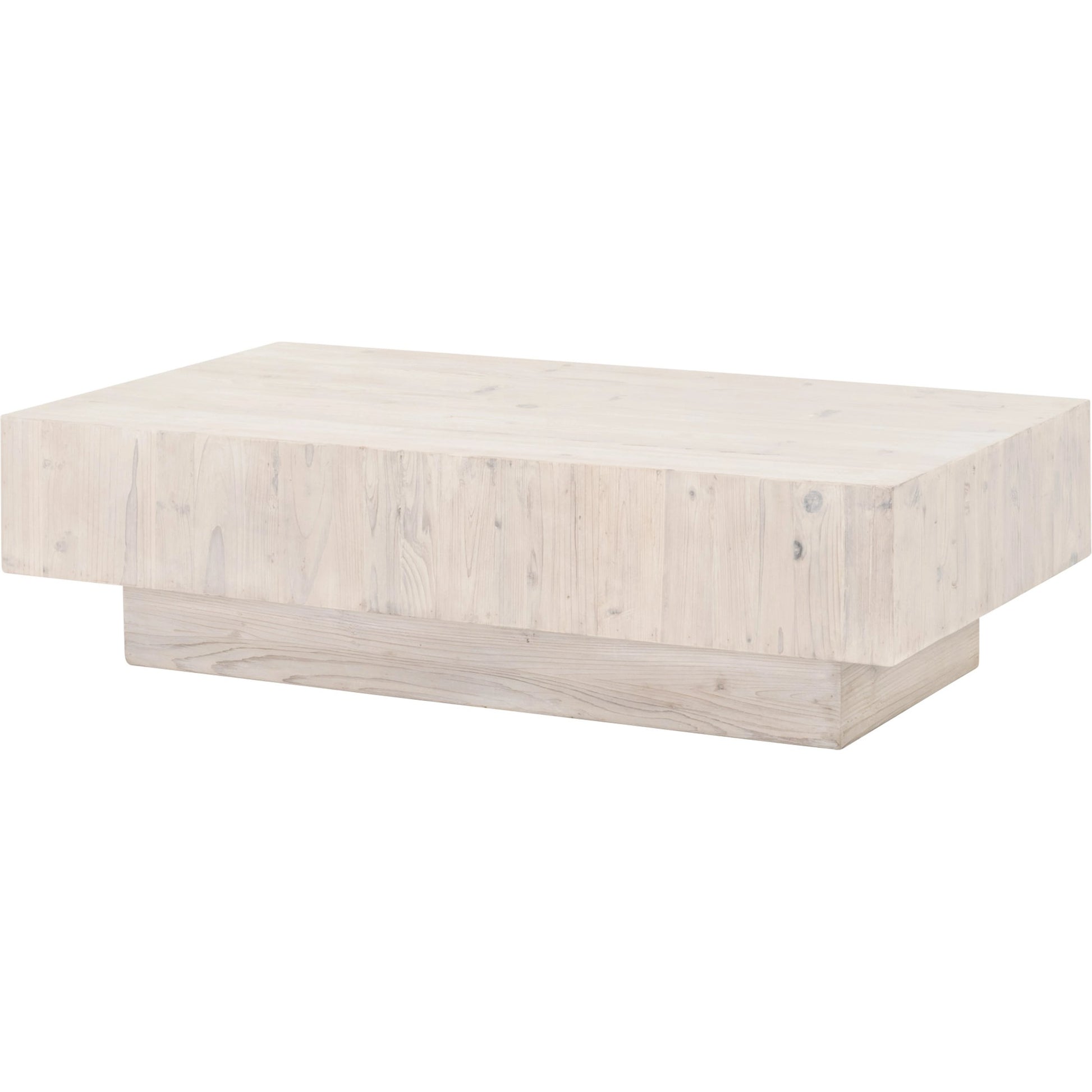 Montauk Coffee Table by Essentials For Living in white wash pine. Made from solid reclaimed pine wood in a modern style.