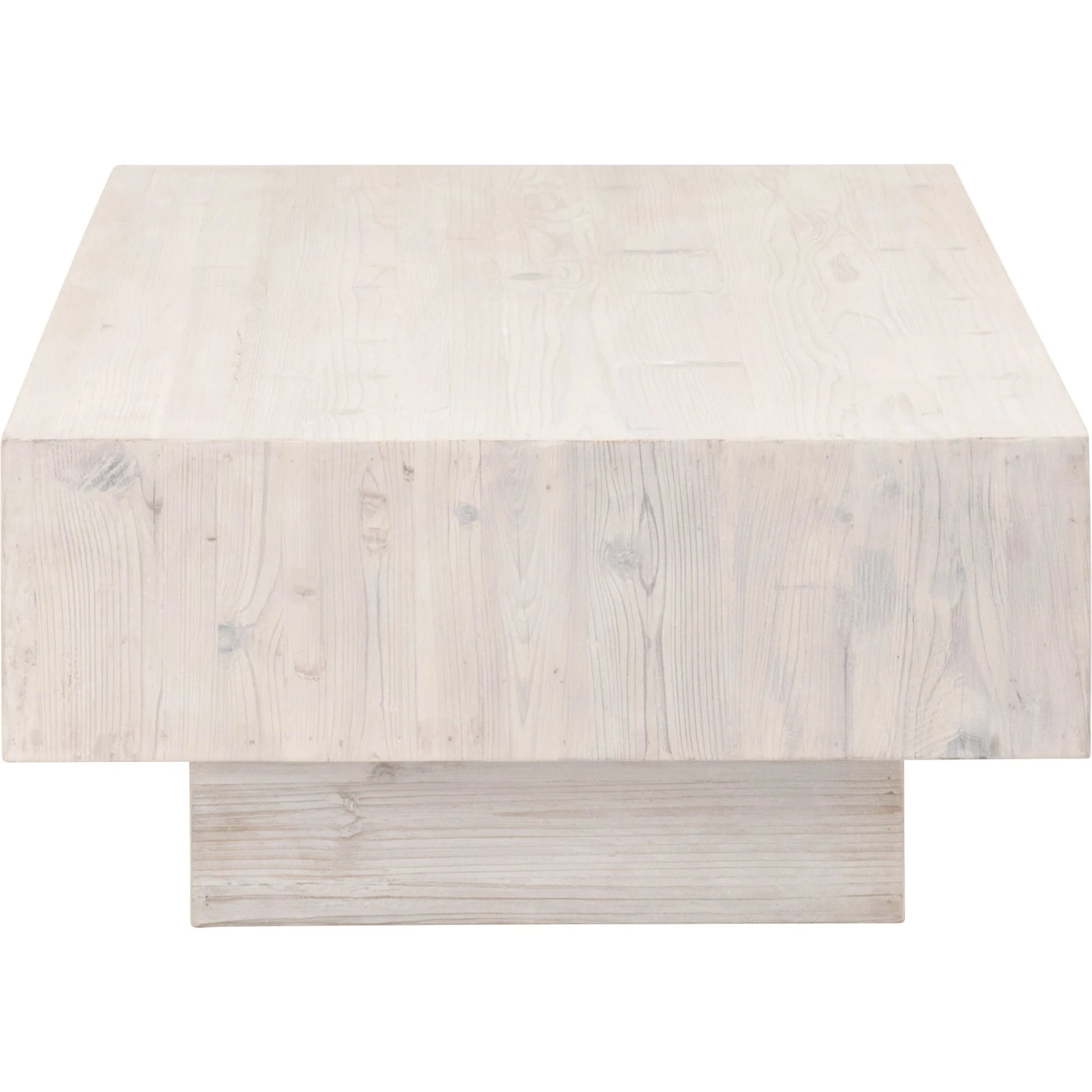 Montauk Coffee Table by Essentials For Living in white wash pine. Made from solid reclaimed pine wood in a modern style.