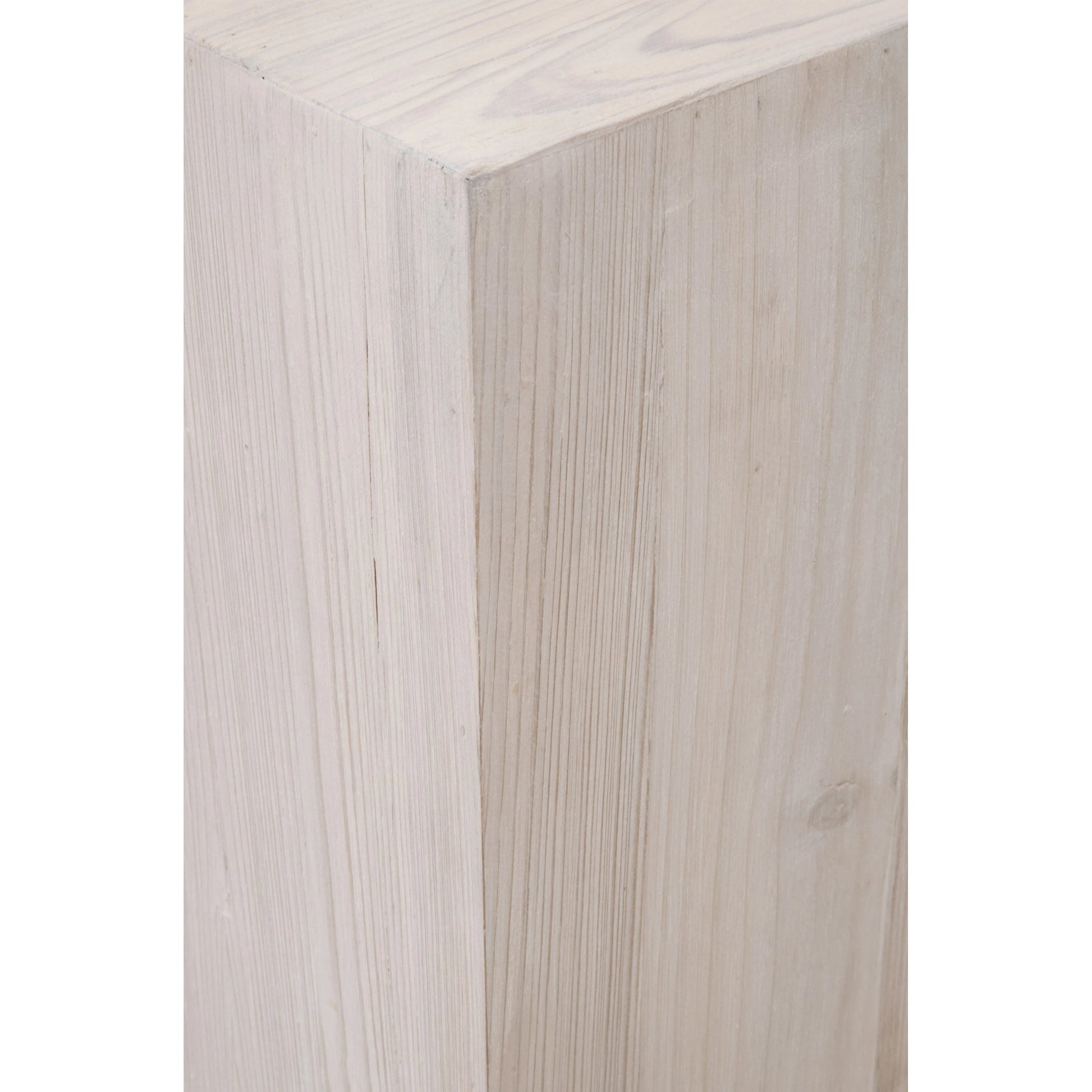 Montauk End Table by Essentials For Living in white wash pine. Made from solid reclaimed pine wood in a modern style.