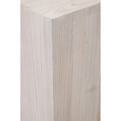 Montauk End Table by Essentials For Living in white wash pine. Made from solid reclaimed pine wood in a modern style.