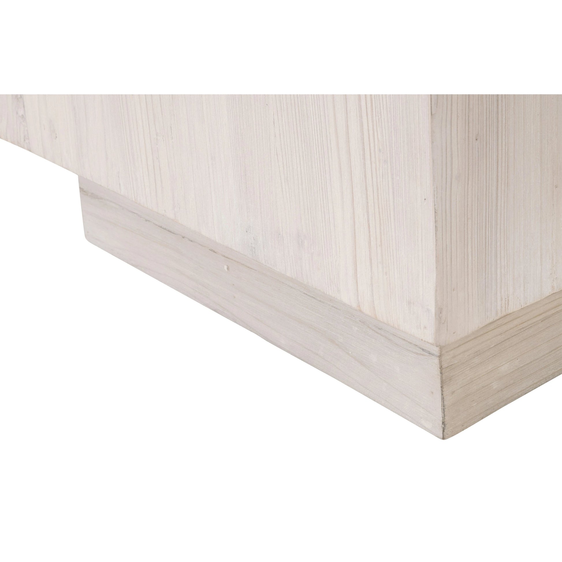 Montauk End Table by Essentials For Living in white wash pine. Made from solid reclaimed pine wood in a modern style.