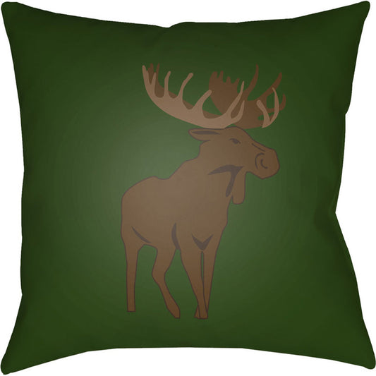 Moose Pillow - 9912 by Livabliss. Made from front: 100% polyester, back: 100% polyester in a rustic style.