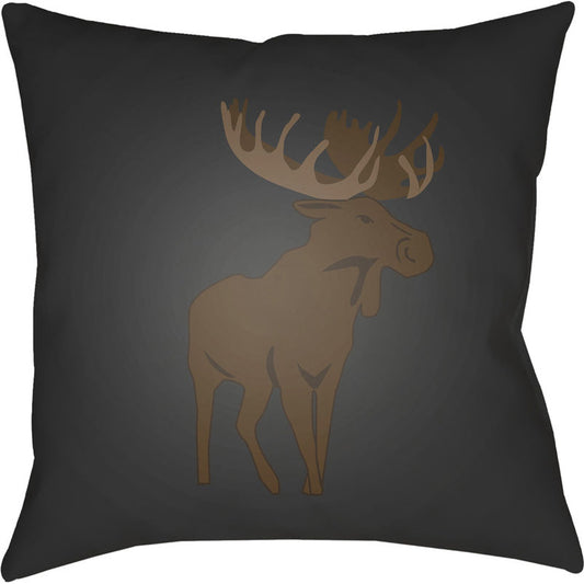 Moose Pillow - 9912 by Livabliss. Made from front: 100% polyester, back: 100% polyester in a rustic style.