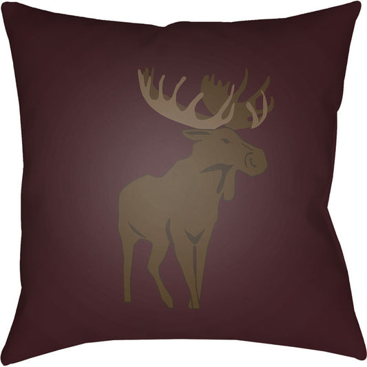 Moose Pillow - 9912 by Livabliss. Made from front: 100% polyester, back: 100% polyester in a rustic style.