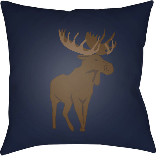 Moose Pillow - 9912 by Livabliss. Made from front: 100% polyester, back: 100% polyester in a rustic style.