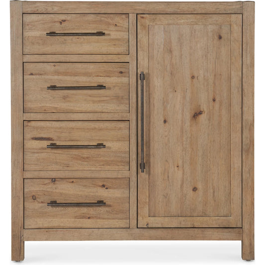 Vineyard Row Four-Drawer Door Chest by Hooker Furniture in light wood and sonoma. Made from unique in a transitional style.