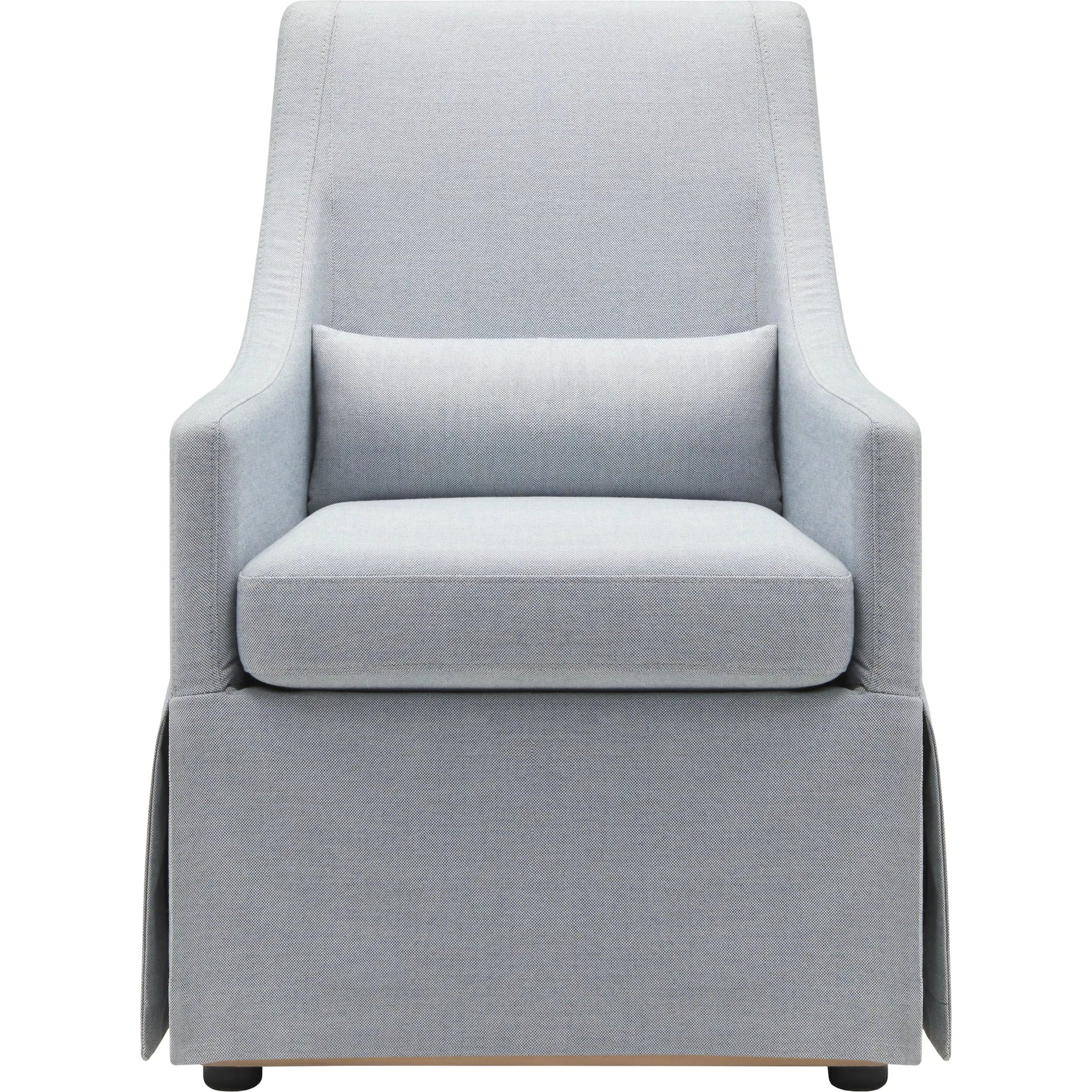 Morada Dining Chair by Surya in gray. Made from polyester, linen, rubber wood, polyester wrapped foam, polyfill in a transitional style.
