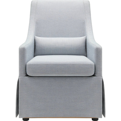 Morada Dining Chair by Surya in gray. Made from polyester, linen, rubber wood, polyester wrapped foam, polyfill in a transitional style.