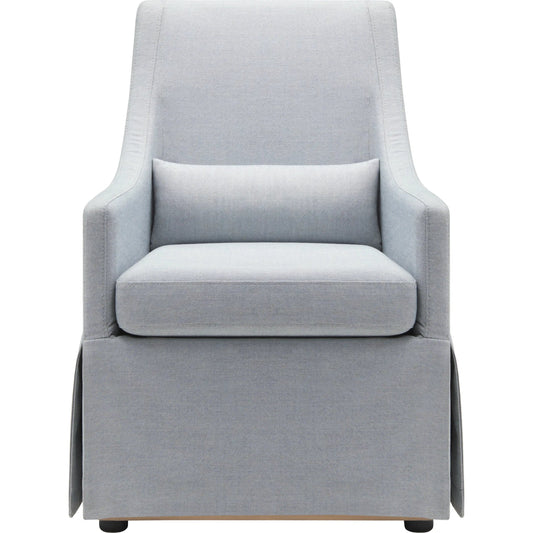 Morada Dining Chair by Surya in gray. Made from polyester, linen, rubber wood, polyester wrapped foam, polyfill in a unique style.