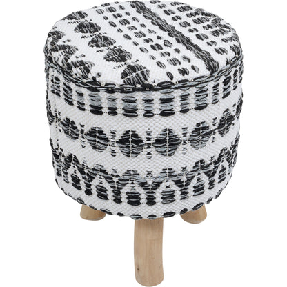 Grand Canyon White Stool by Pasargad Home in white. Made from cotton in a cottage & farmhouse style.
