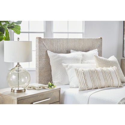 Mosaic Nightstand by Essentials For Living in natural gray, brushed stainless steel. Made from wood in a modern style.
