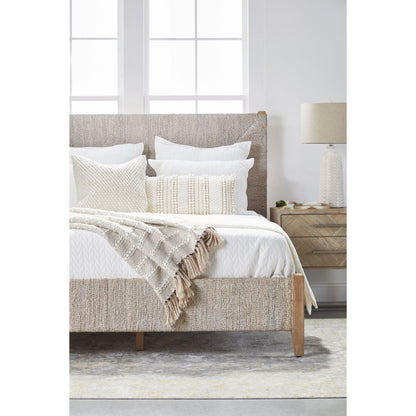 Mosaic Nightstand by Essentials For Living in natural gray, brushed stainless steel. Made from wood in a modern style.