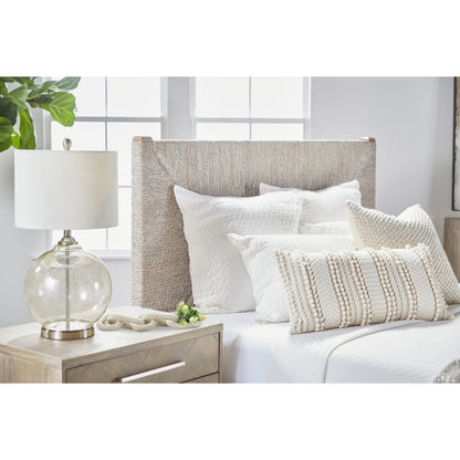Mosaic Nightstand by Essentials For Living in natural gray, brushed stainless steel. Made from wood in a modern style.