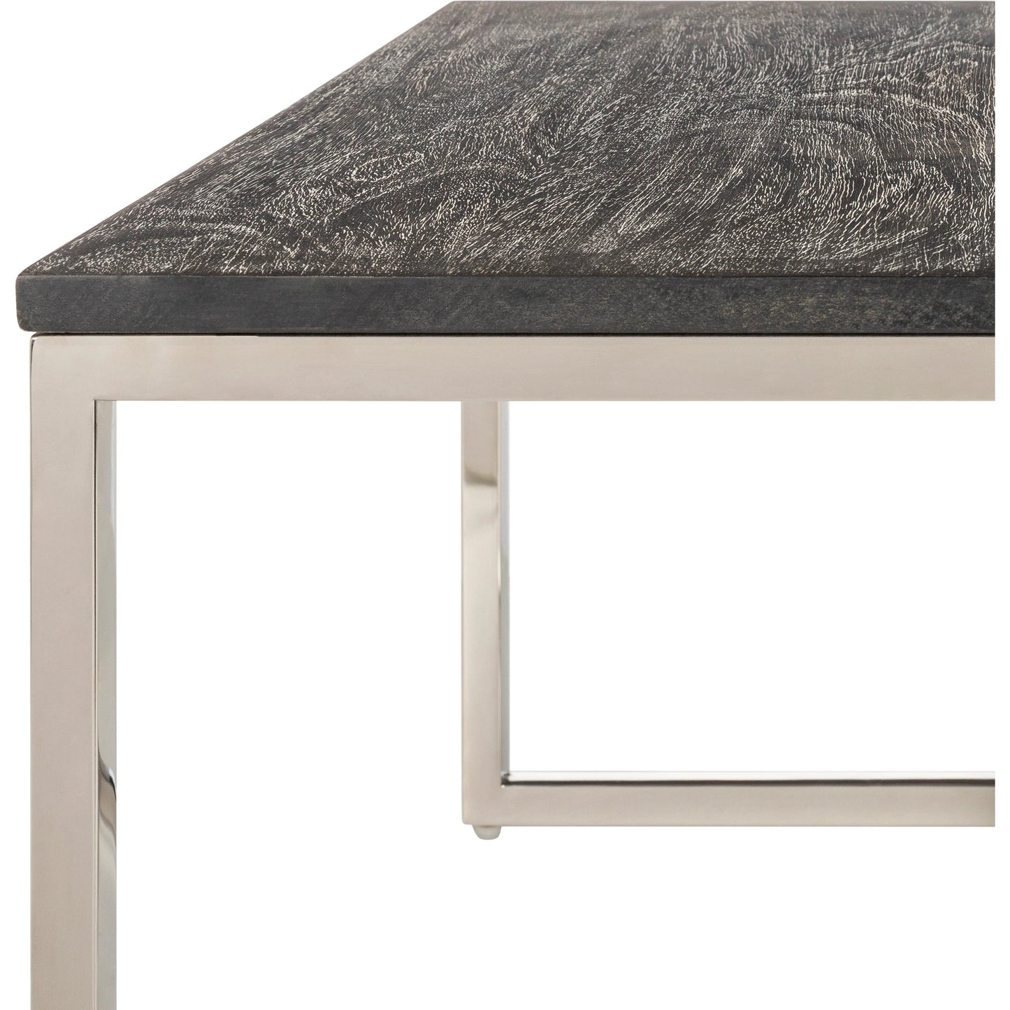 002 SI-1923454 | Closeup | Morwell - 32783 (Set of 3) by Surya in black, metallic silver and metallicsandblasted. Made from top: wood, base: stainless steel in a modern style.