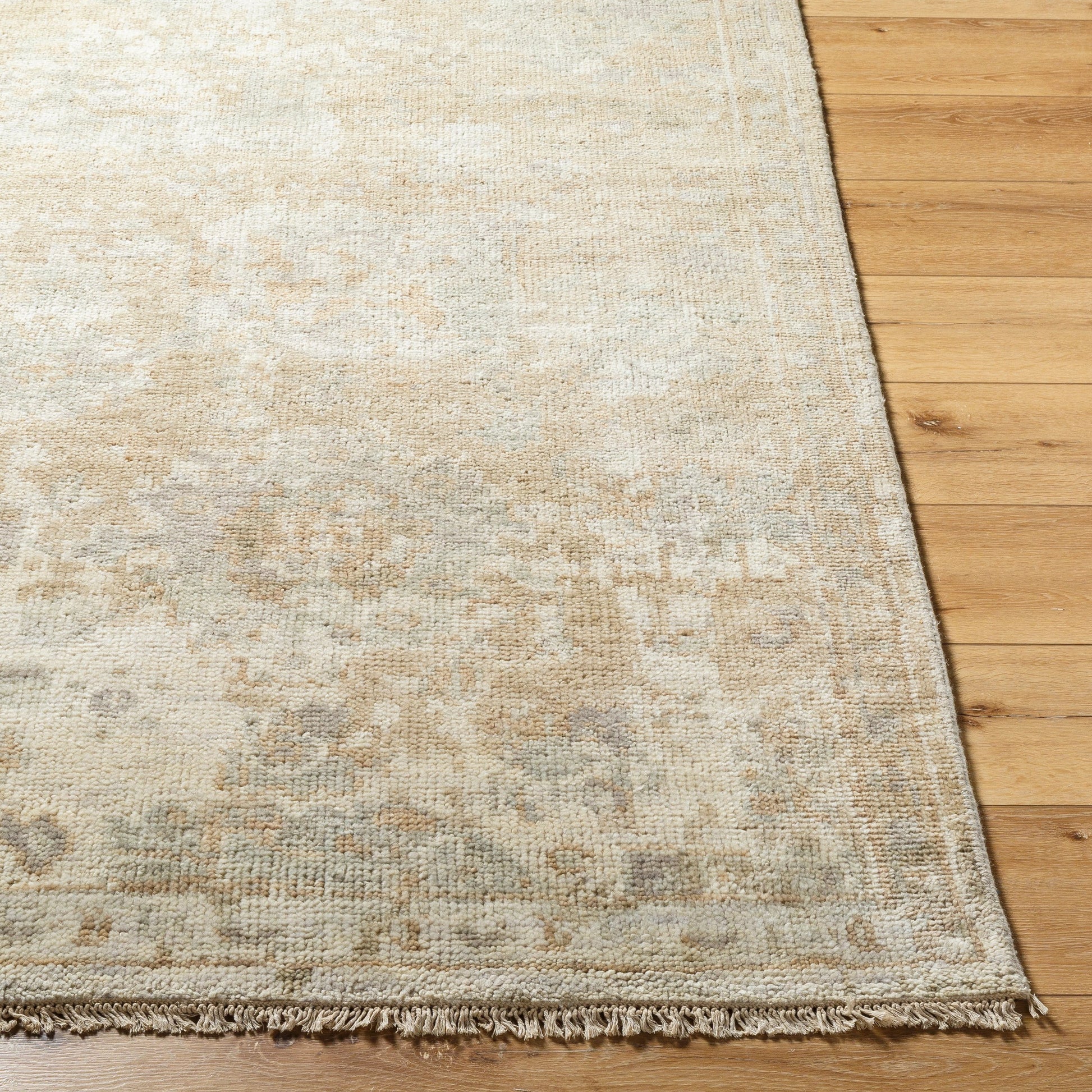 Monterey MOY-2305 Rug by Surya in beige, sandstone, pale sage, ivory. Made from face: 100% wool, warp: 100% cotton in a unique style.