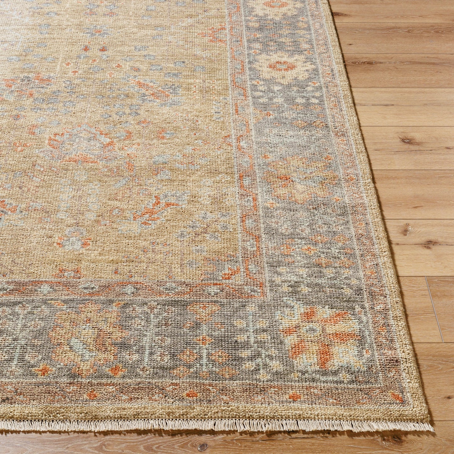 002 SI-2165448,SI-2165449,SI-2165450,SI-2165451 | Closeup | Monterey MOY-2306 Rug by Surya in sage, slate gray, terracotta, sandstone, dusty blue. Made from wool in a unique style.