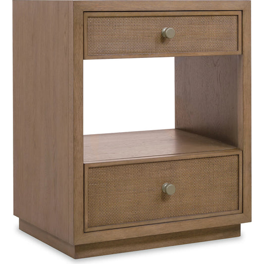 Sonnet Two-Drawer Nightstand by Hooker Furniture in medium wood and wren. Made from unique in a transitional style.