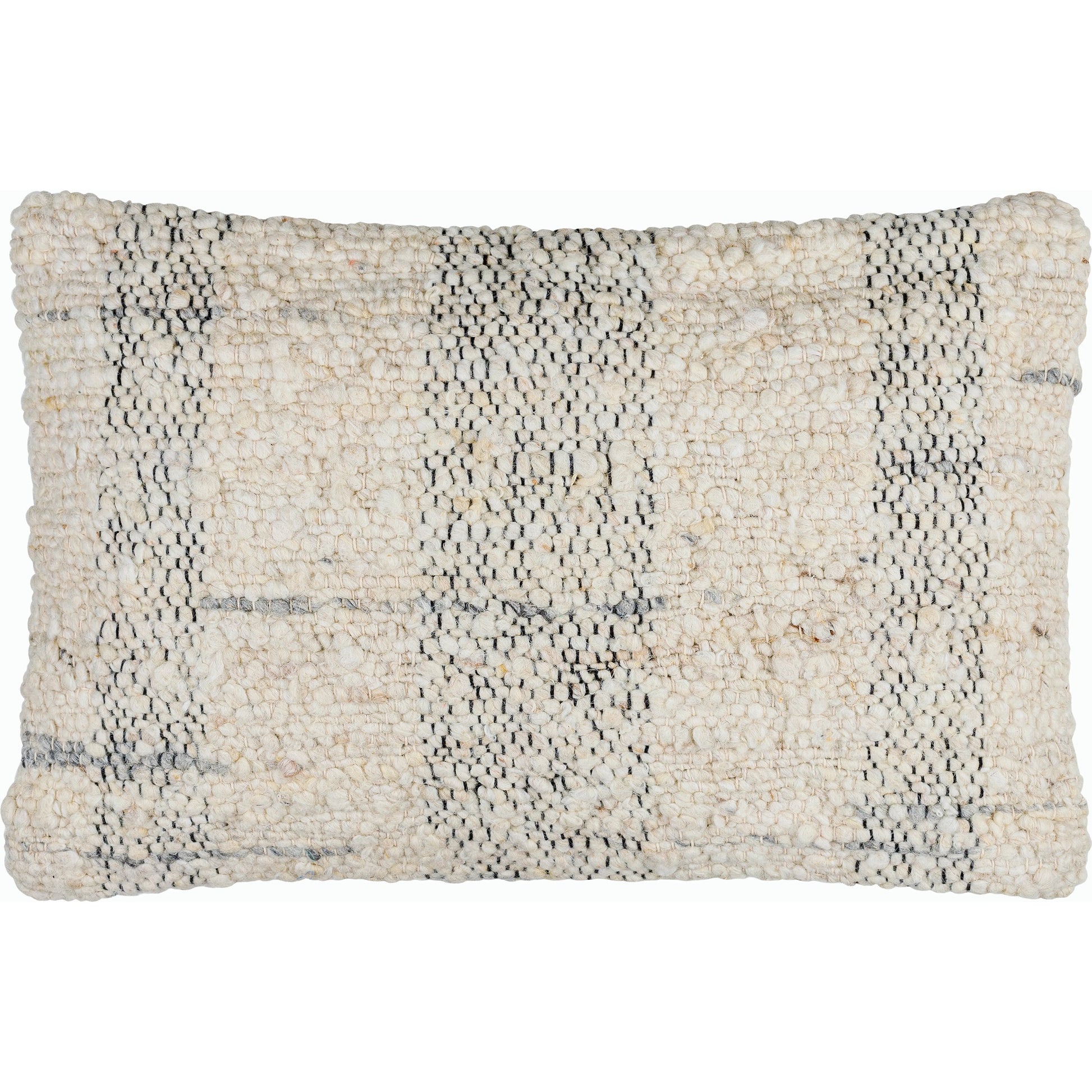 Monospace Accent Pillow - 487410 by Surya in ash, pearl, metallic - silver. Made from wool, cotton in a modern style.
