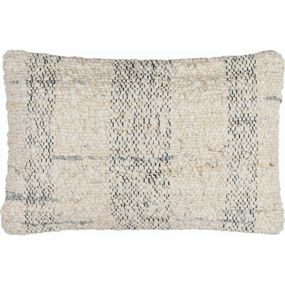 Monospace Accent Pillow - 487410 by Surya in ash, pearl, metallic - silver. Made from wool, cotton in a modern style.