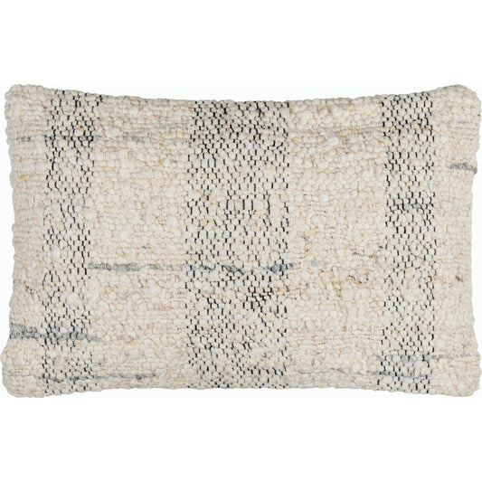 Monospace Accent Pillow - 487410 by Surya in ash, pearl, metallic - silver. Made from wool, cotton in a modern style.