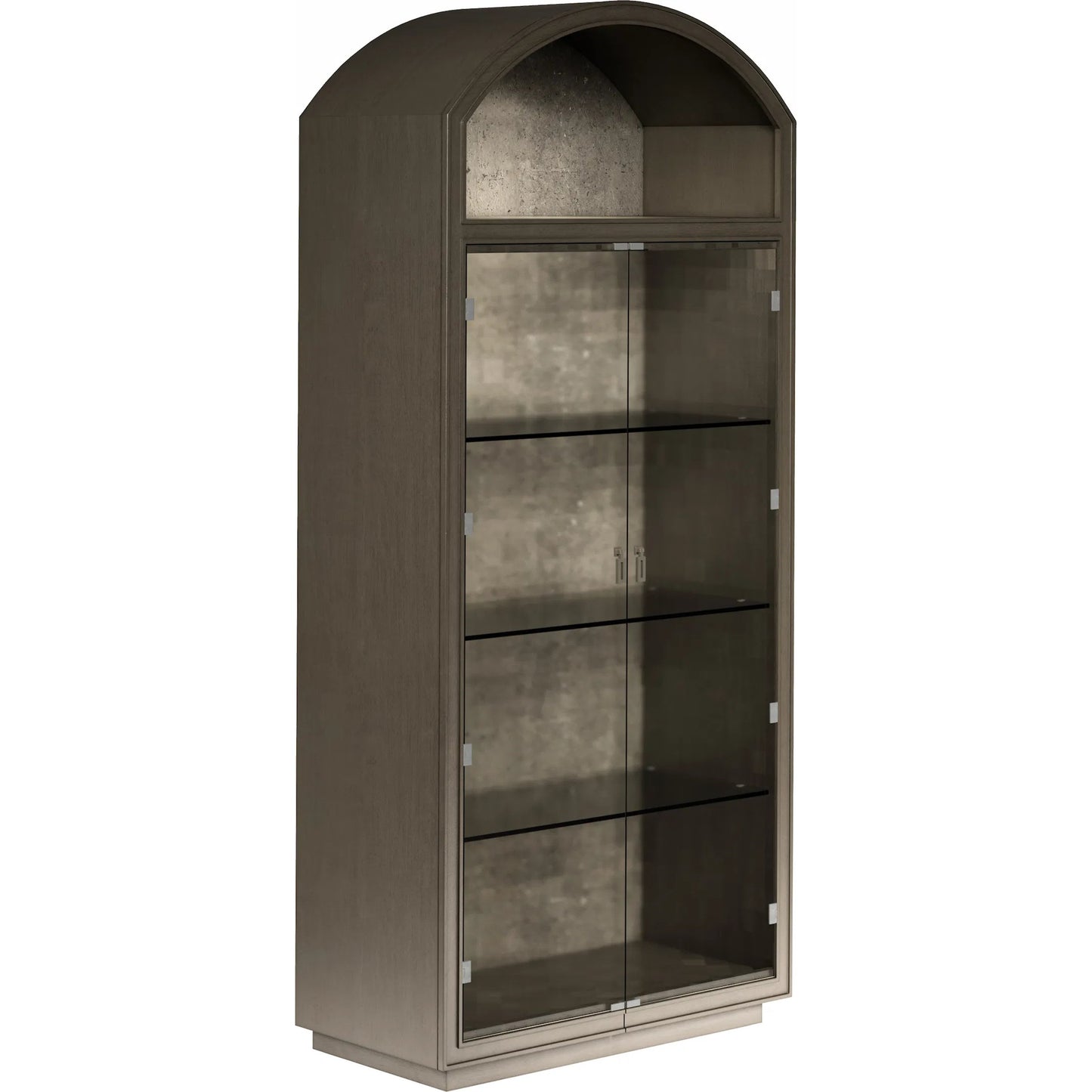 001 SI-2334433 | Primary Silo | Cove Display Cabinet by A.R.T. Furniture in grey and mica. Made from rubberwood solids, primavera veneer, glass, cork in a transitional style.