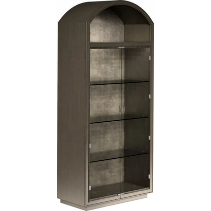 Cove Display Cabinet by A.R.T. Furniture in grey and mica. Made from rubberwood solids, primavera veneer, glass, cork in a transitional style.
