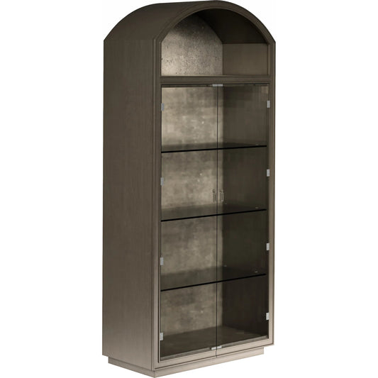 Cove Display Cabinet by A.R.T. Furniture in grey and mica. Made from rubberwood solids, primavera veneer, glass, cork in a unique style.