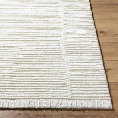 Manpura Rug - 485160 by Surya in ivory, pearl, snow. Made from face: 100% wool, warp: 100% cotton in a unique style.