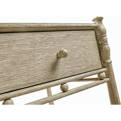 Morris Bedside Table by Jonathan Charles in light brown and washed grey oak. Made from oak in a modern style.
