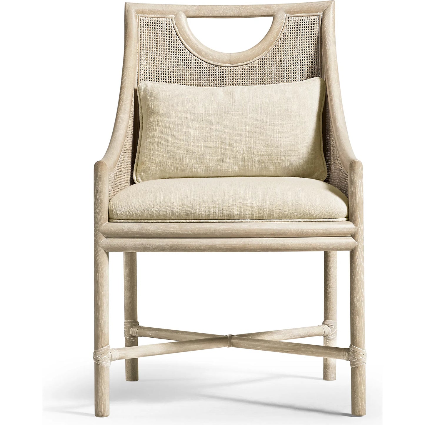 003 SI-2334496 | Additional Silo | Fjord Dining Chair by Jonathan Charles in white washed cerused oak. Made from oak solids, cane, rope, foam, fabric in a transitional style.