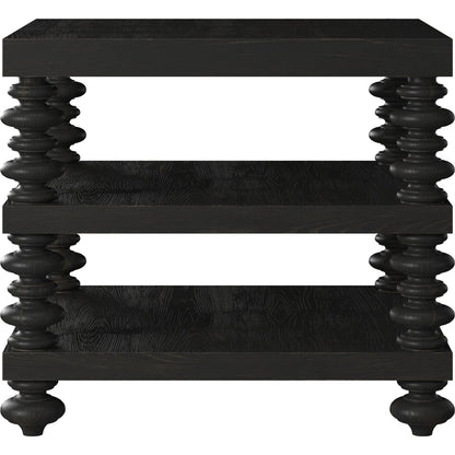 Atrium End Table by A.R.T. Furniture in hand rubbed black, undertones of brown. Made from unique in a traditional style.