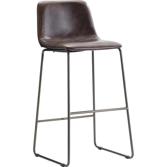 Loft Sharpe Bar Stool by Bernhardt in brown. Made from fabric, metal in a unique style.