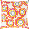 Bright Yellow, Bright Orange, Bright Pink, White, Medium Gray / Down Feather / 18" x 18"