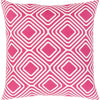 Bright Pink, White / Down Feather / 18" x 18"