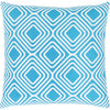 Bright Blue, White / Down Feather / 18" x 18"