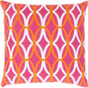Bright Orange, Bright Pink, White / Down Feather / 22" x 22"