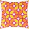 Bright Yellow, Bright Orange, Bright Pink, White / Down Feather / 18" x 18"