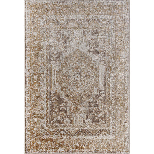 Merengue Rug - 496570 by Livabliss in light brown, mustard, off-white, charcoal. Made from face: 48% polyester, 52% polypropylene, warp: 100% polyester in a unique style.