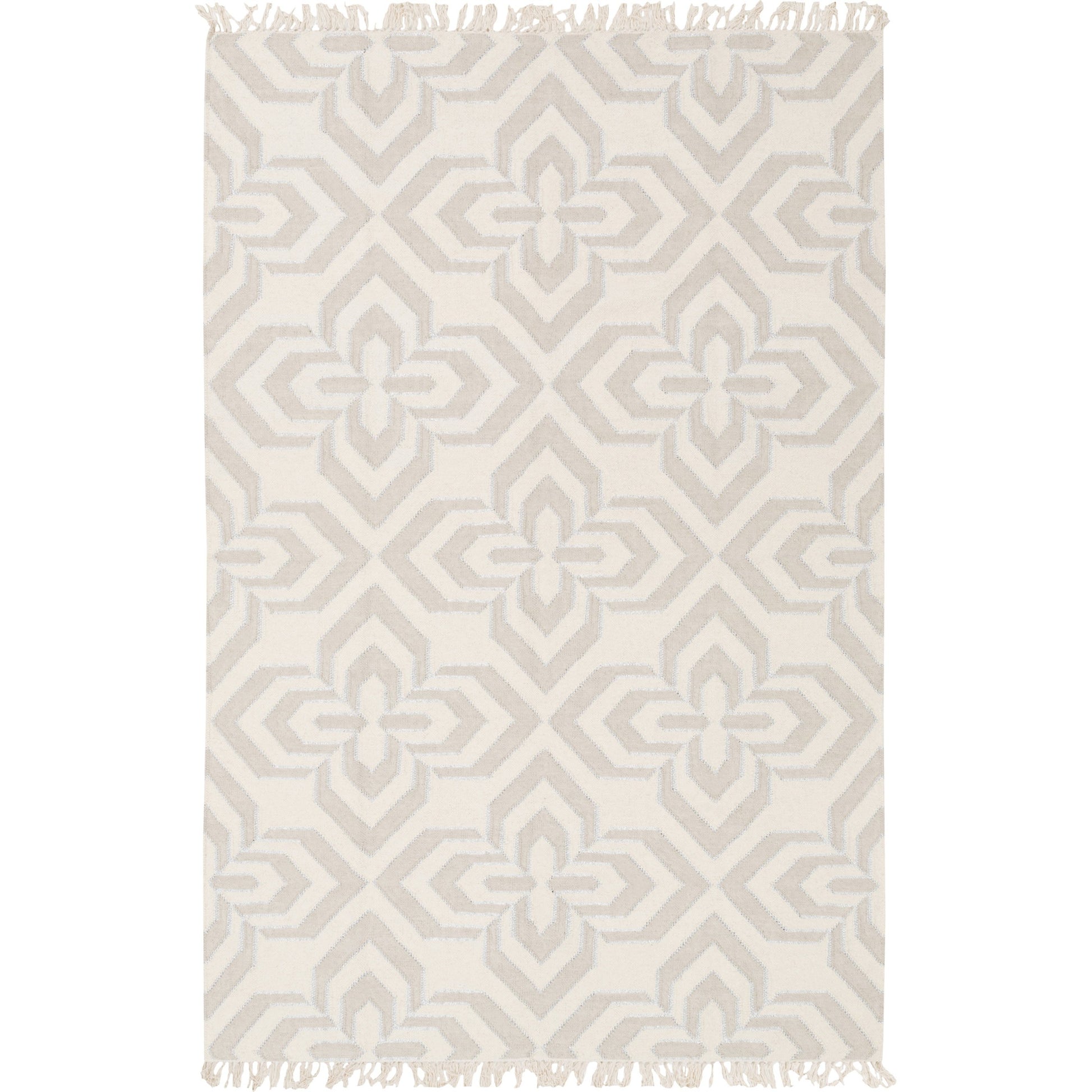 Marinda MRI-8001 Rug by Surya in ivory, light brown, metallic silver. Made from 90% wool, 10% metallic in a unique style.