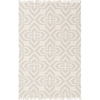 Marinda MRI-8001 Rug by Surya in ivory, light brown, metallic silver. Made from 90% wool, 10% metallic in a unique style.