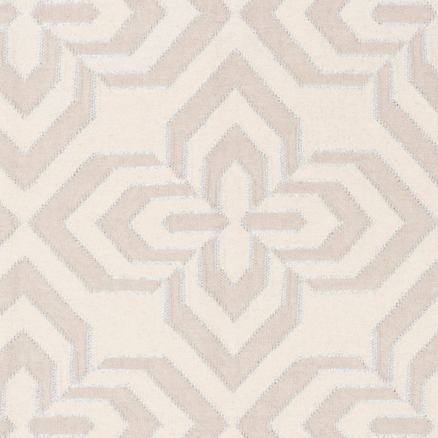 004 63356-24862,63356-24863,63356-24864 | Closeup | Marinda MRI-8001 Rug by Surya in ivory, light brown, metallic silver. Made from 90% wool, 10% metallic in a unique style.