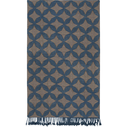 Marinda MRI-8002 Rug by Surya in dark blue, dark brown, metallic gold. Made from 90% wool, 10% metallic in a unique style.