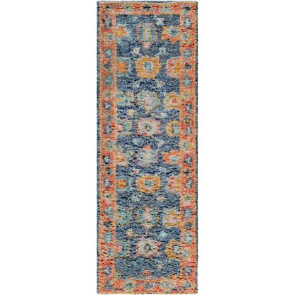 Marrakech Rug - 29601 by Surya in burnt orange, dusty coral, rust, dark blue, mustard, denim. Made from 100% wool in a unique style.