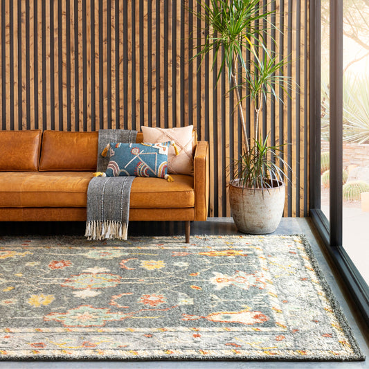 Marrakech Rug - 29603 by Surya in charcoal, mustard, rust. Made from 100% wool in a unique style.