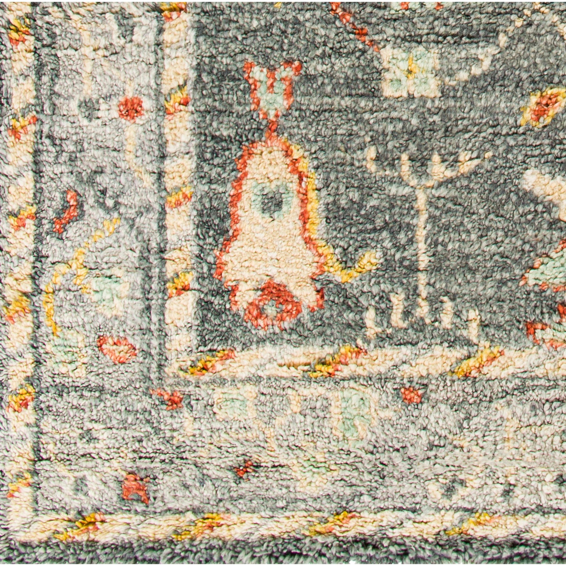 Marrakech Rug - 29603 by Surya in charcoal, mustard, rust, pale blue, light gray, light beige. Made from 100% wool in a unique style.