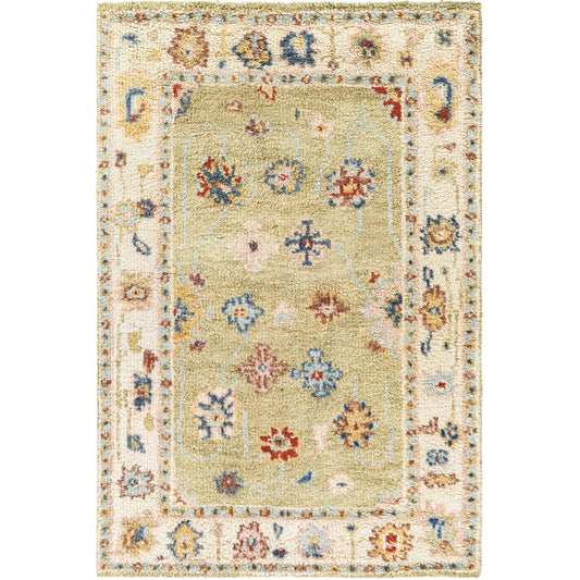 Marrakech Rug - 29604 by Surya in light sage, dark blue, pale blue. Made from 100% wool in a unique style.