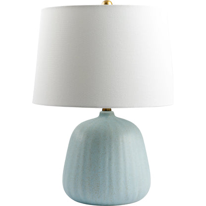 Marine - 500361 by Surya in metallic brass, white, translucent and plated. Made from body: ceramic, shade (outside): linen, finial: metal in a modern style.