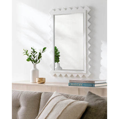 Harrison Accent Mirror - 14841 by Surya in frame: white and painted. Made from manufactured wood in a modern style.