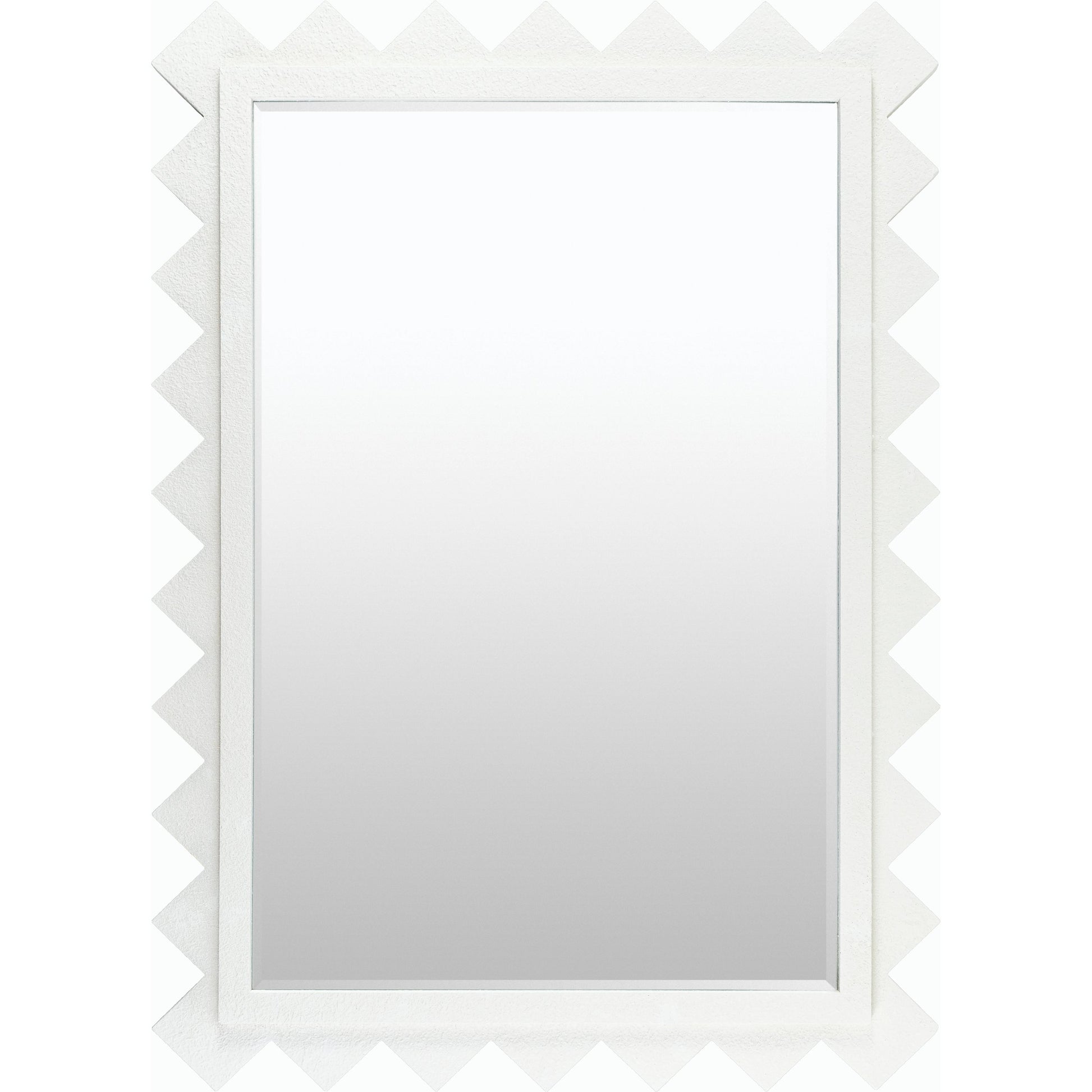 Harrison Accent Mirror - 14841 by Surya in frame: white and painted. Made from manufactured wood in a modern style.